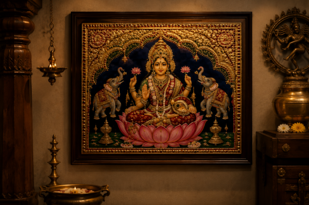 Traditional Tanjore Painting with Gold Foil Artwork
