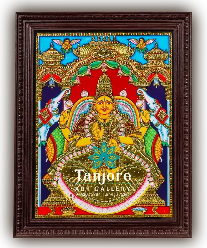 gajalakshmi tanjore painting
